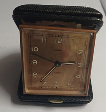 Vintage Swiza Folding Travel Alarm Clock Beyer Zurich Swiss Made - Fully Working