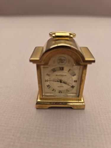 Brass miniature clock - brass, novelty