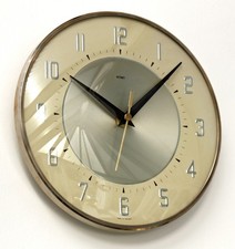 Vintage 21cm Metamec Wall Clock - Retro Mid Century Atomic 1960s White Metal