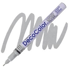 DecoColor, Paint Marker, Silver Ink, Extra Fine Point, Opaque, Permanent, Gloss