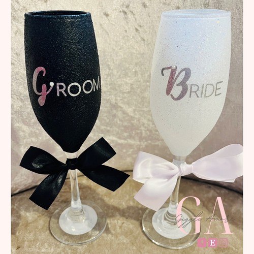 Bride and groom glitter - and,