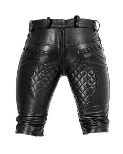 Mens quilted black leather - quilted,