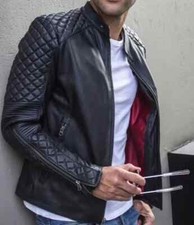 CAFE RACER BLACK BIKER LEATHER