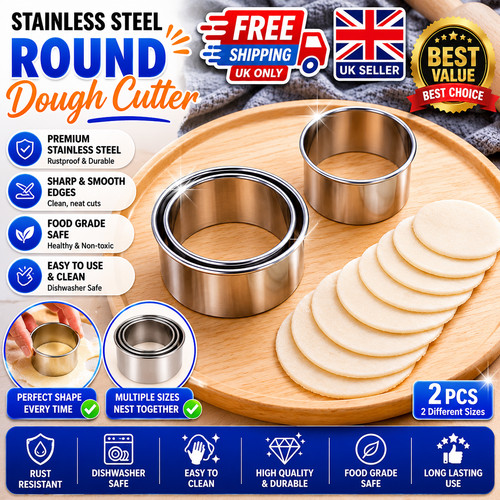 3pcs stainless steel round - 3pcs,