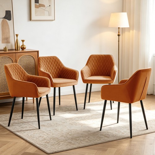 Luxury 4pcs velvet dining - 1/2/4pcs,