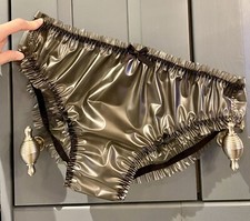 Sissy gathered black pvc