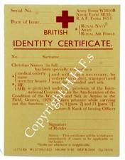 1940's-WW2-Blitz wartime memories REPLICA Red Cross Service Medical Card