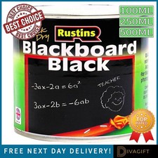 RUSTINS QUICK DRY BLACKBOARD MATT BLACK PAINT CHALKBOARD FINISH INDOOR OUTDOOR