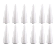 12Pcs Foam Cones for Crafts Decors Christmas Tree Polystyrene Cones for Party