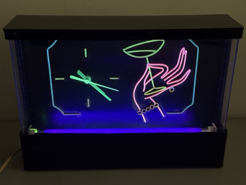 1980 gemini neon clock - neon,