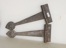 Vintage Iron Hinges Gate Straps Old Door Strap Gothic Hardware Nouveau 11"L