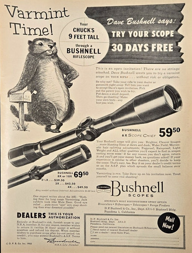 1955 bushnell scopes print - bushnell,