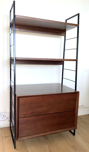 Vintage retro walnut shelving - vintage,