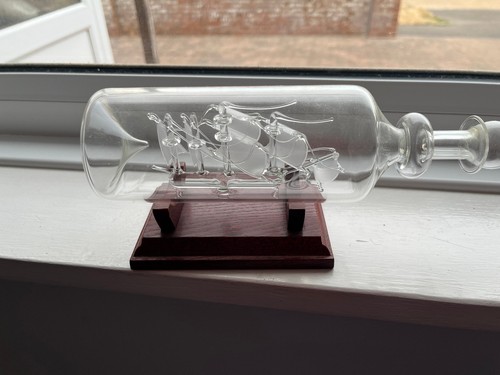 Glass ship bottle - glass, on