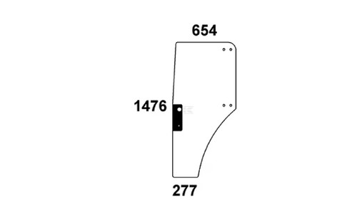 Door glass for john - l/h, deere
