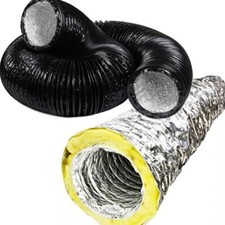 Flexible Ducting - Black Combi or Acoustic Insulated,  4” 5” 6” 8” 10” 12 inch