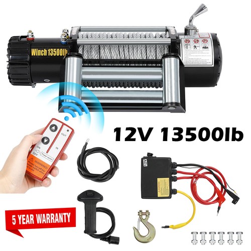 Electric winch 12v 13500lb 26m - winch,