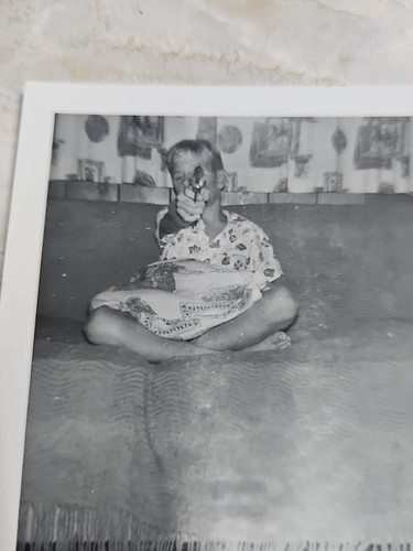 Vintage snapshot boy pointing - vintage,