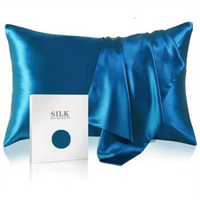 Pure Silk Pillowcase - Blue -