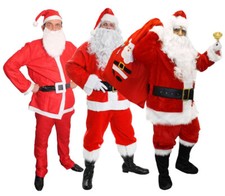 ADULTS SANTA CLAUS COSTUMES DELUXE BUDGET FATHER CHRISTMAS XMAS FANCY DRESS LOT
