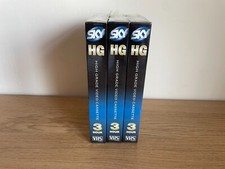 3 x Sky HG (High Grade) 180 3 Hour Blank VHS Video Tapes - Recordable - NEW
