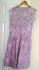 Vintage Laura Ashley dress, pink and purple with pockets 