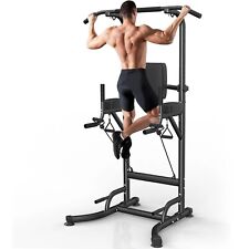 Power Tower Dip Station Pull Up Bar Multi Function Exercise Home Gym 
