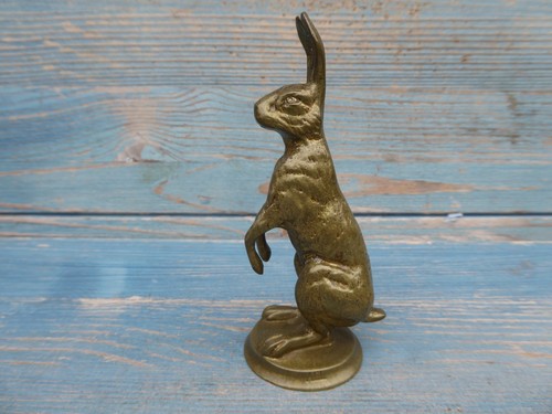Brass standing hare - brass, mascot