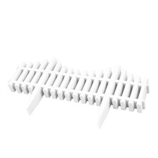 WHITE PLASTIC PICKET GARDEN FENCE FLEXIBLE INTERLOCKING GRASS EDGE BORDER 8 PACK