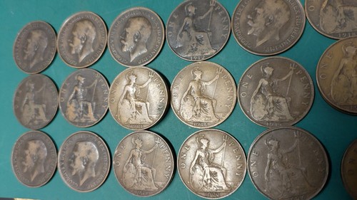 One penny coin george - coin-, v-