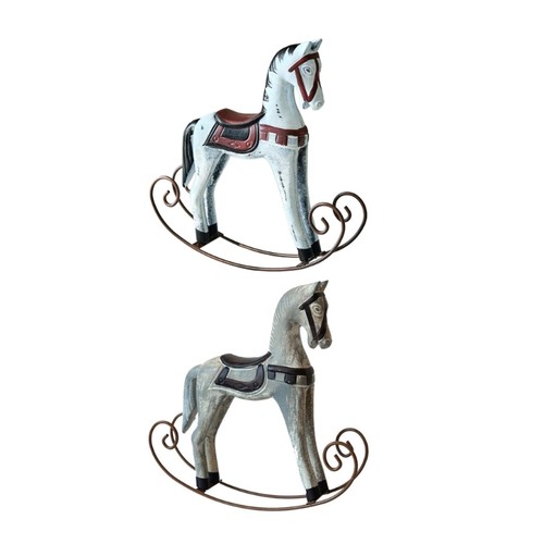 Wooden rocking horse statues - wooden,