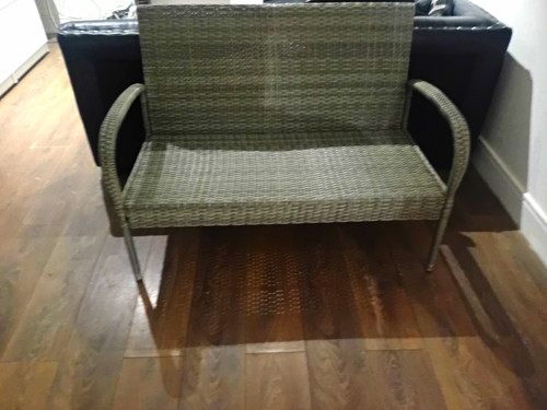 Grey rattan effect seater - grey,
