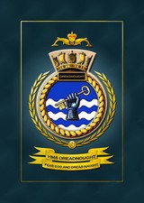 HMS DREADNOUGHT SHIPS BADGE/CREST - HUNDREDS OF HM SHIPS IN STOCK