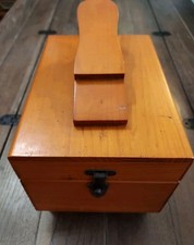 Vintage Wooden Shoe Shine Box With  Brushes