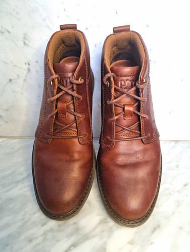 Cat brown leather chukka - leather,