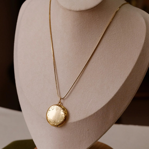 Antique gold filled round - antique,