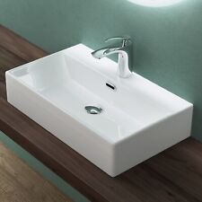 Bathroom Sink Countertop Wash Basin Ceramic Wall Mounted Rectangle Sink