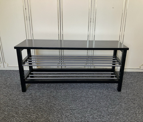 Black silver shoe rack - shoe, rack/