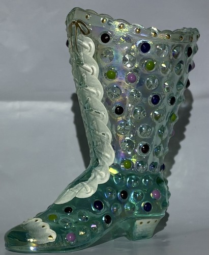 Fenton art glass hobnail blue - art,