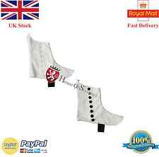 Kilt Spats Highland Pipers Drummer White & Black Buttons/Scottish Kilt Spats