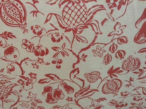 Vintage linen floral - linen, toile