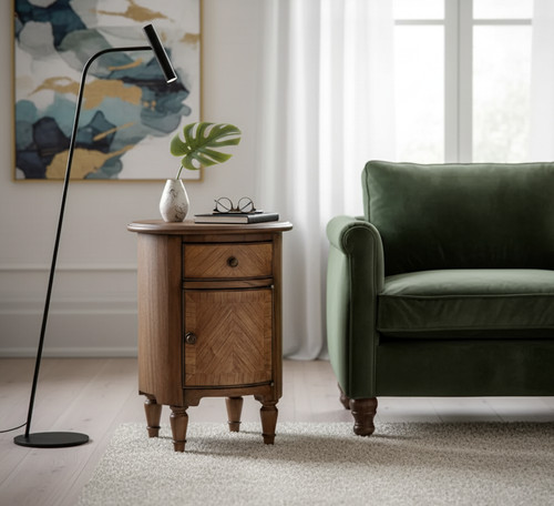 New drum side table - drum, wood