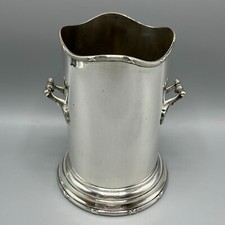 Antique Silver Plated Wine Bottle Holder Tall Coaster Stand Daniel & Arter c1900