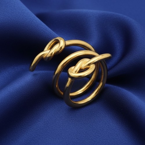 Gold spiral knot - ring, 6