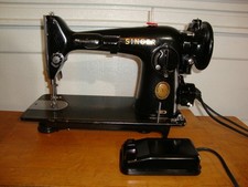 1957 SINGER SEWING MACHINE MODEL 201-2, SERVICED, #AM639731