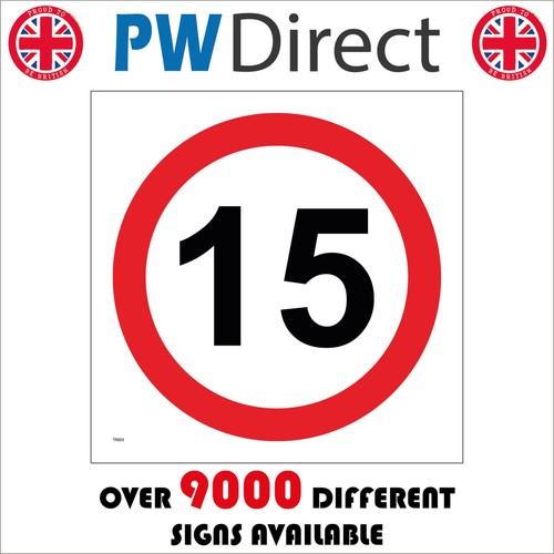 Sign mph speed - 15, limit
