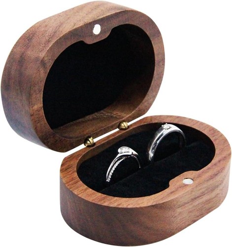 Wooden double ring box - double,