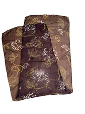 NEISHA CROSLAND LONDON BROWN CREAM ABSTRACT PRINT 100% SILK LONG SCARF ENGLAND