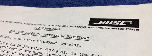 Bose 901 equalizer original - bose,