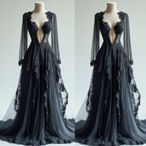 Gothic black wedding - , dress